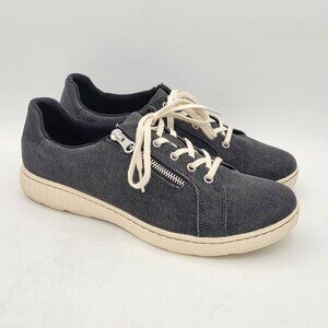 Clarks Collection Caroline Women's 12 Lace Up Zip Sneakers Comfort Gray Shoes
